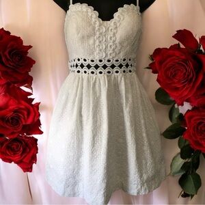 Lilly Pulitzer Rika Short Dress White Fit & flare fairycore eyelet coquette